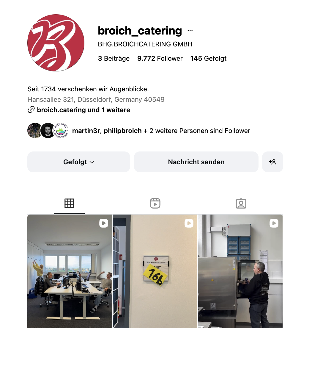 BROICH.Catering Instagram Profil