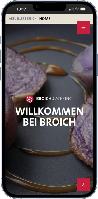 BROICH.Catering Website auf iPhone