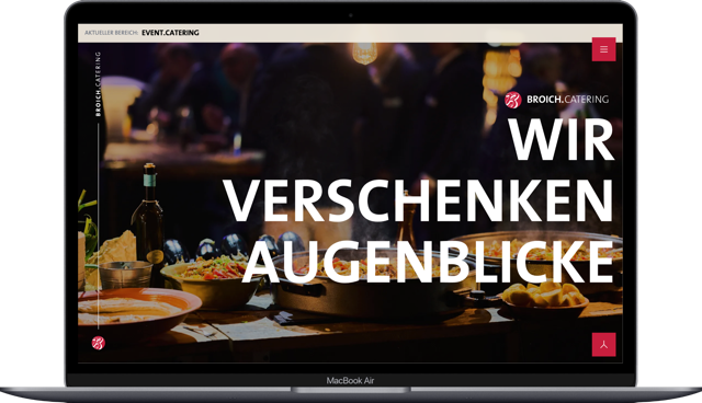 BROICH.Catering Website auf MacBook