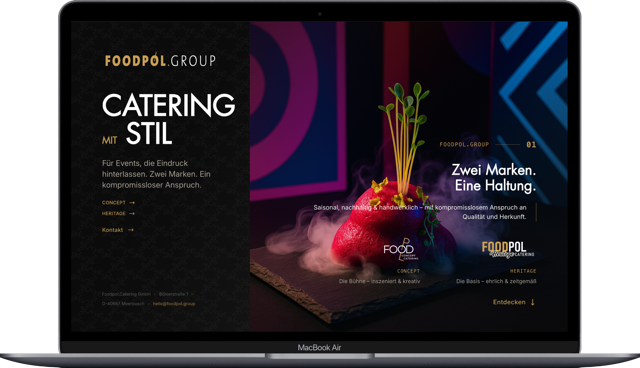 Foodpol.group Website auf MacBook
