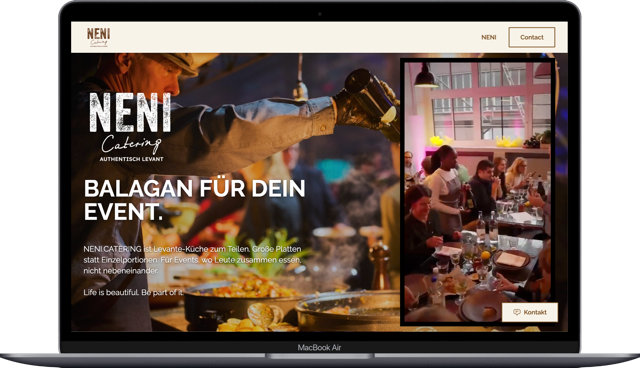 Neni Catering Website auf MacBook